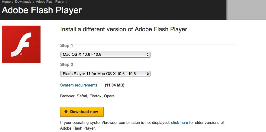 Is adobe flash player download mac os x